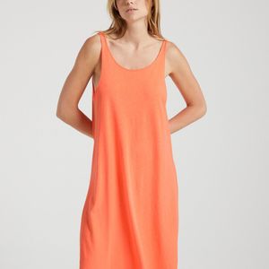 Lange jurk zonder mouwen LOPINTALE AMERICAN VINTAGE. Katoenlinnen materiaal. Maten S. Oranje kleur
