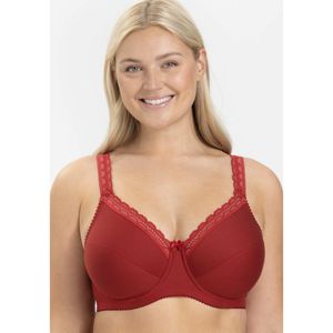 Omsluitende BH Cotton Comfort MISS MARY OF SWEDEN. Katoen materiaal. Maten 105G FR - 90G EU. Rood kleur