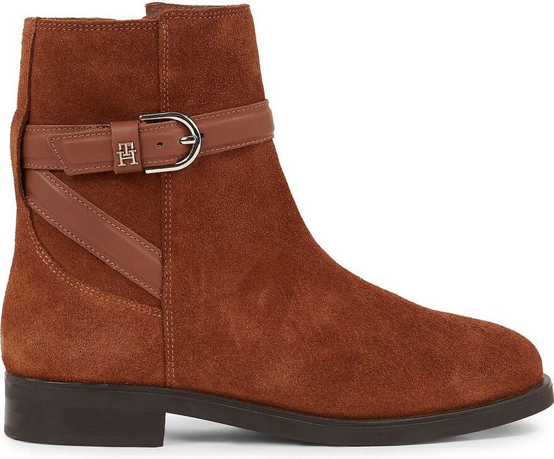 Bottines in suède Elevated TOMMY HILFIGER. Leer materiaal. Maten 37. Kastanje kleur