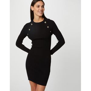 MORGAN - Trui-jurk - Zwart - Viscose - Aansluitend - Lange Mouwen