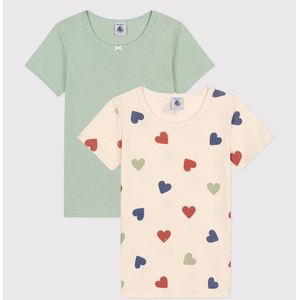 Set van 2 T-shirts met korte mouwen in katoen PETIT BATEAU. Katoen materiaal. Maten 5 jaar - 108 cm. Grijs kleur