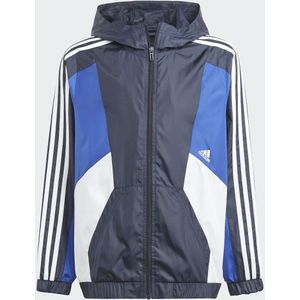 Jasje met rits en kap ADIDAS SPORTSWEAR. Polyester materiaal. Maten 15/16 jaar - 168/174 cm. Blauw kleur