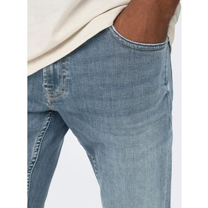 Slim stretch jeans Loom ONLY & SONS. Katoen materiaal. Maten W31 - Lengte 34. Blauw kleur