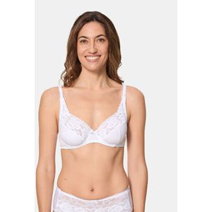Omsluitende BH Flower Elegance micro PLAYTEX. Kant materiaal. Maten 100B FR - 85B EU. Wit kleur