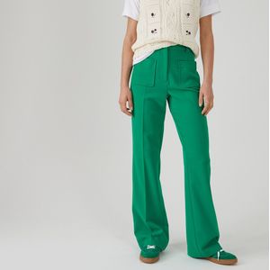 Flare broek, Signature FELICIEN LA REDOUTE COLLECTIONS. Polyester materiaal. Maten 42 FR - 40 EU. Groen kleur