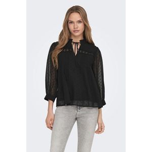 Soepele blouse met lange mouwen ONLY. Polyester materiaal. Maten L. Zwart kleur