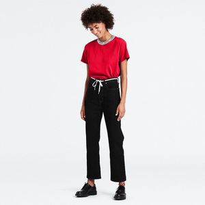 Jeans Ribcage Straight Ankle LEVI'S. Denim materiaal. Maten Maat 28 (US) - Lengte 27. Zwart kleur