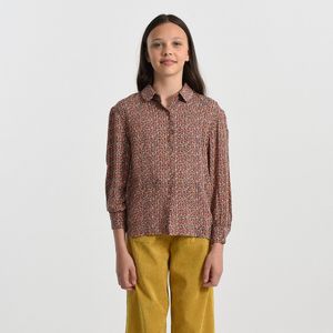 Bedrukte blouse met lange pofmouwen MINI MOLLY. Viscose materiaal. Maten 12 jaar - 150 cm. Andere kleur