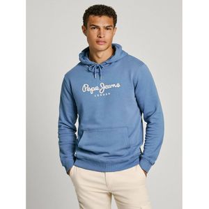 Rechte hoodie met logo PEPE JEANS. Katoen materiaal. Maten L. Blauw kleur