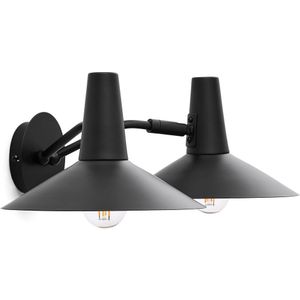 Dubbele wandlamp in smeedijzer Lidia LA REDOUTE INTERIEURS. Metaal materiaal. Maten één maat. Zwart kleur