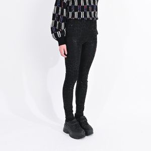 Legging met ton sur ton luipaard motief LILI SIDONIO. Polyester materiaal. Maten M. Zwart kleur