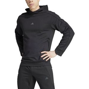 Hoodie voor yoga, logo op de rug adidas Performance. Polyester materiaal. Maten XS. Zwart kleur