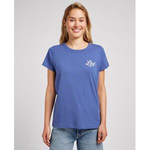 T-shirt met ronde hals, korte mouwen en print vooraan LEE. Katoen materiaal. Maten M. Blauw kleur