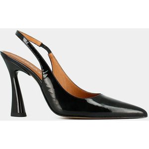 Pumps slingback in gelakt leer Dressy JONAK. Leer materiaal. Maten 38. Zwart kleur