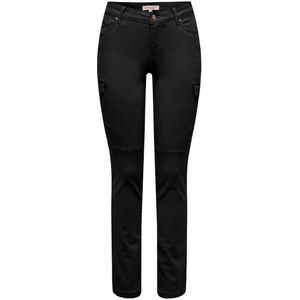 Cargo broek, Lengte 27 ONLY PETITE. Katoen materiaal. Maten 42 FR - 40 EU L27. Zwart kleur