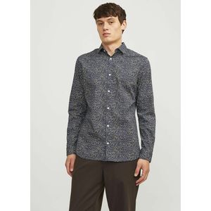 Hemd met lange mouwen en bedrukt motief JACK & JONES. Katoen materiaal. Maten S. Blauw kleur