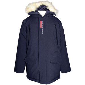 Lange parka met kap REDSKINS. Polyester materiaal. Maten 10 jaar - 138 cm. Blauw kleur