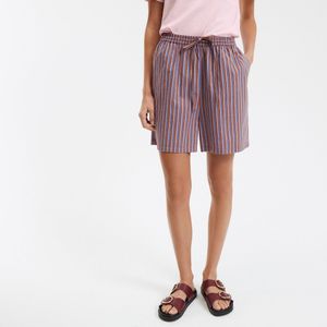 Gestreepte short met elastische taille LA REDOUTE COLLECTIONS. Katoen materiaal. Maten XL. Andere kleur
