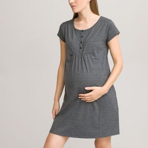 Nachthemd voor zwangerschap en borstvoeding LA REDOUTE COLLECTIONS. Katoen materiaal. Maten 38/40 FR - 36/38 EU. Grijs kleur