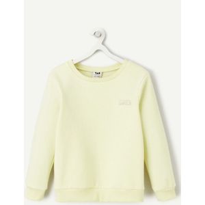 Sweater in molton met ronde hals. TAPE A L'OEIL. Geruwd molton materiaal. Maten 10 jaar - 138 cm. Geel kleur