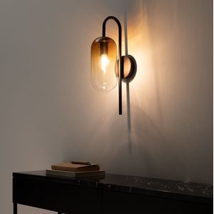 Wandlamp in amber glas, Linterna AM.PM. Glas materiaal. Maten één maat. Oranje kleur