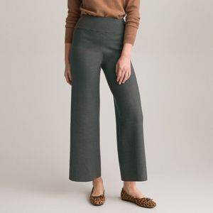 Wijde broek in tricot ANNE WEYBURN. Viscose materiaal. Maten 52 FR - 50 EU. Grijs kleur