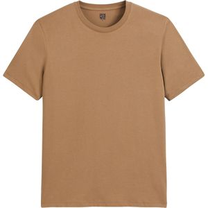 T-shirt met ronde hals en korte mouwen LA REDOUTE COLLECTIONS. Bio katoen materiaal. Maten 3XL. Beige kleur