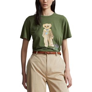 T-shirt met korte mouwen en ronde hals, beermotief POLO RALPH LAUREN. Katoen materiaal. Maten S. Groen kleur