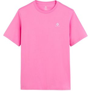 T-shirt unisex, korte mouwen, Star chevron CONVERSE. Katoen materiaal. Maten XS. Roze kleur