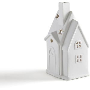 Kaarshouder huis, in keramiek, Caspar LA REDOUTE INTERIEURS. Porselein materiaal. Maten één maat. Wit kleur