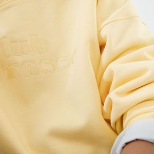 Sweater met geborduurde tekst LA REDOUTE COLLECTIONS. Katoen materiaal. Maten S. Geel kleur