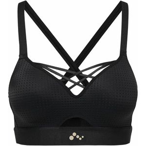 Sportbustier Jayda honingraateffect ONLY PLAY. Nylon/polyamide materiaal. Maten L. Zwart kleur