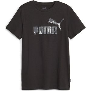 T-shirt met korte mouwen 8-16 jaar PUMA. Katoen materiaal. Maten 14 jaar - 162 cm. Zwart kleur