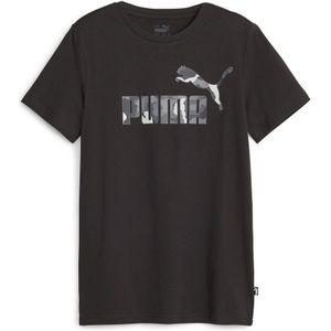 T-shirt met korte mouwen 8-16 jaar PUMA. Katoen materiaal. Maten 12 jaar - 150 cm. Zwart kleur