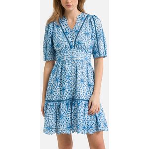 Kort bedrukte jurk Chelsea SUNCOO. Katoen materiaal. Maten 0(XS). Blauw kleur