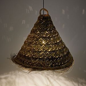 Hanglamp in palmbladeren Ø60 cm, Wesoko LA REDOUTE INTERIEURS. Rotan materiaal. Maten één maat. Beige kleur