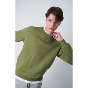 Sweater met ronde hals en klein logo CHAMPION. Katoen materiaal. Maten XS. Groen kleur