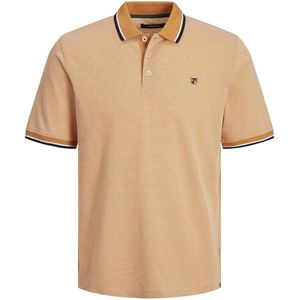 Rechte polo in piquétricot Jprbluwin JACK & JONES. Katoen materiaal. Maten M. Beige kleur