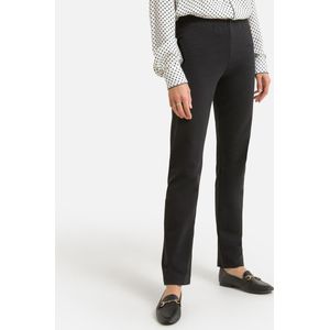 Rechte molton legging, stretchkatoen ANNE WEYBURN. Katoen materiaal. Maten 46 FR - 44 EU. Zwart kleur