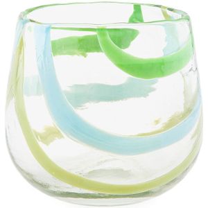 Vaas in transparant glas met motiefjes, Spezita AM.PM. Glas materiaal. Maten één maat. Blauw kleur