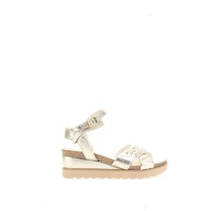 Sandalen met sleehak, in leer MJUS. Leer materiaal. Maten 37. Grijs kleur