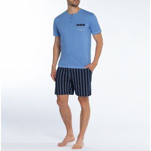 Korte pyjama met tuniekhals DODO. Katoen materiaal. Maten XL. Blauw kleur