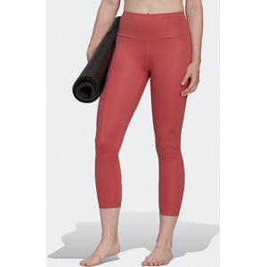 Legging Yoga Essentials, hoge taille, 7/8ste adidas Performance. Polyester materiaal. Maten XS. Roze kleur