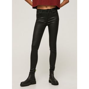 Skinny broek Regent, hoge taille PEPE JEANS. Modal materiaal. Maten Maat 29 (US) - Lengte 32. Zwart kleur