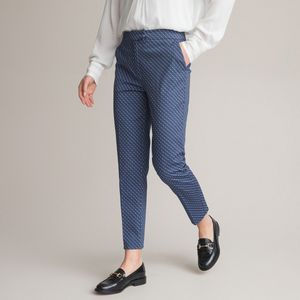 Strakke broek, 7/8ste model ANNE WEYBURN. Katoen materiaal. Maten 46 FR - 44 EU. Blauw kleur