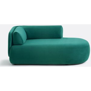 Longchair rechts, fluweel, Méridiano LA REDOUTE INTERIEURS. Fluweel materiaal. Maten rechterhoek. Groen kleur