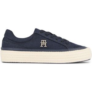 Sneakers in linnen TOMMY HILFIGER. Linnen materiaal. Maten 39. Blauw kleur