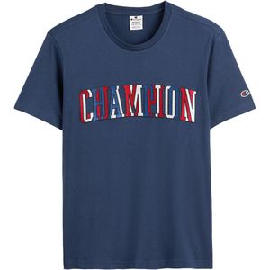 T-shirt met ronde hals en korte mouwen CHAMPION. Katoen materiaal. Maten XS. Blauw kleur