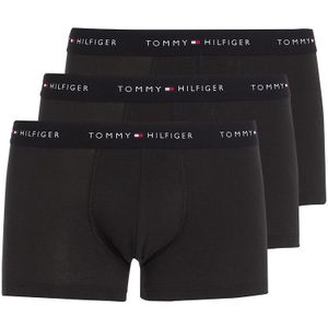 Set van 3 effen boxershorts TOMMY HILFIGER. Katoen materiaal. Maten XL. Zwart kleur