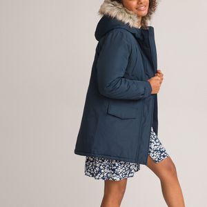 Parka met kap LA REDOUTE COLLECTIONS. Katoen materiaal. Maten 18 jaar - 168 cm. Blauw kleur